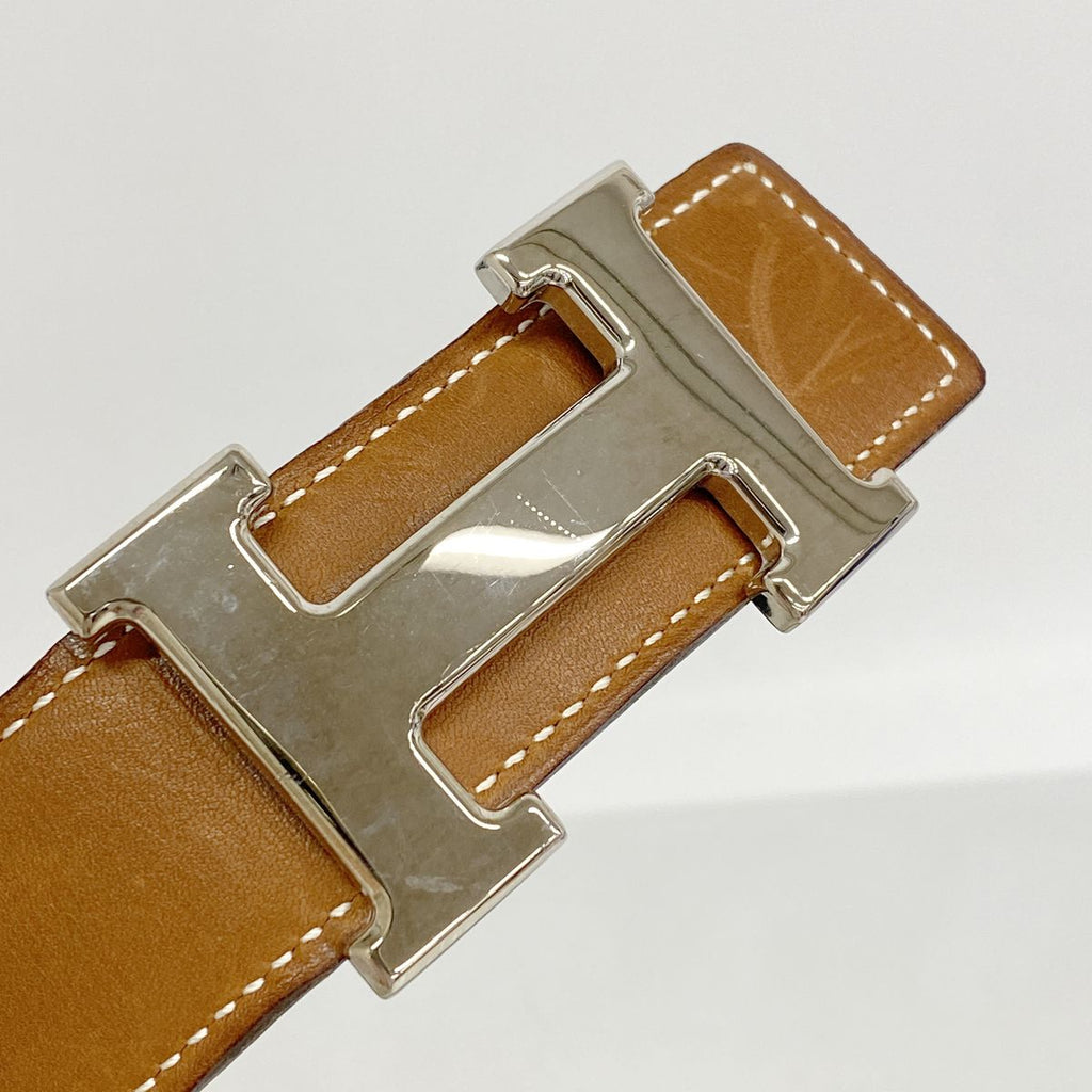 Hermes Belt Constance Box Calf Barenia Fauve Blue Navy Silver — view 7