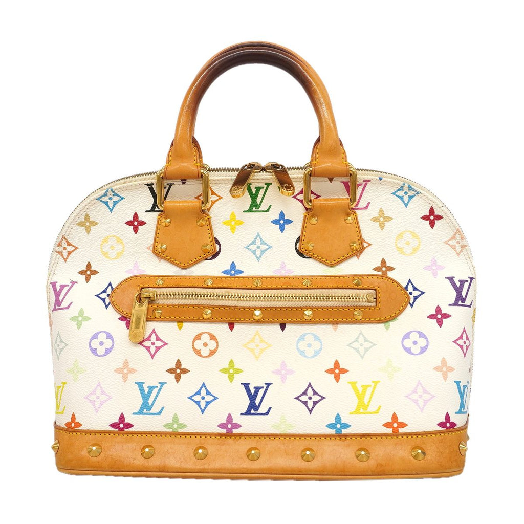 Louis Vuitton Handle Monogram Multicolor Alma PM Blanc Handbag