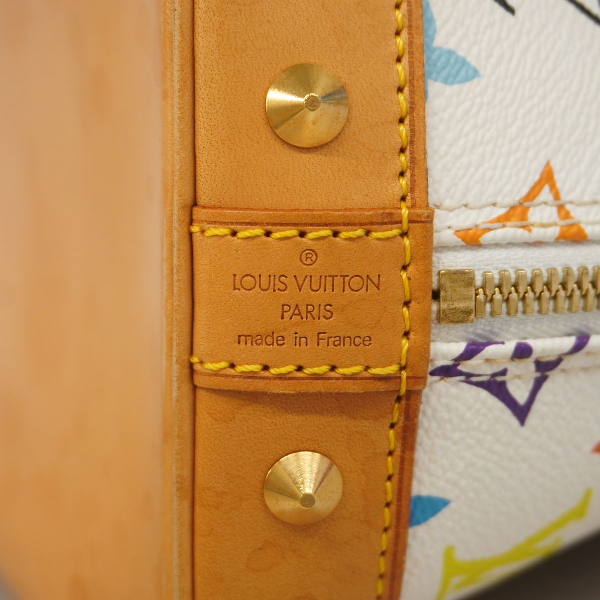 Louis Vuitton Handle Monogram Multicolor Alma PM Blanc Handbag — view 5