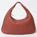 Bottega Veneta Intrecciato Hobo Shoulder Bag Pink Leather
