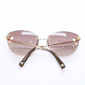 Louis Vuitton Desmayo Cat Eye Rimless Sunglasses Brown Monogram Flower Gold