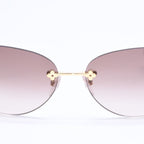 Louis Vuitton Desmayo Cat Eye Rimless Sunglasses Brown Monogram Flower Gold — view 8