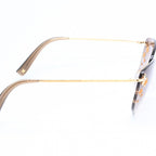Louis Vuitton Desmayo Cat Eye Rimless Sunglasses Brown Monogram Flower Gold — view 4