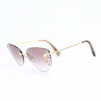 Louis Vuitton Desmayo Cat Eye Rimless Sunglasses Brown Monogram Flower Gold — view 2