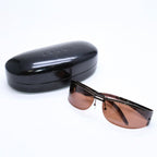 Gucci Shield Sunglasses Eyewear S Brown Metal