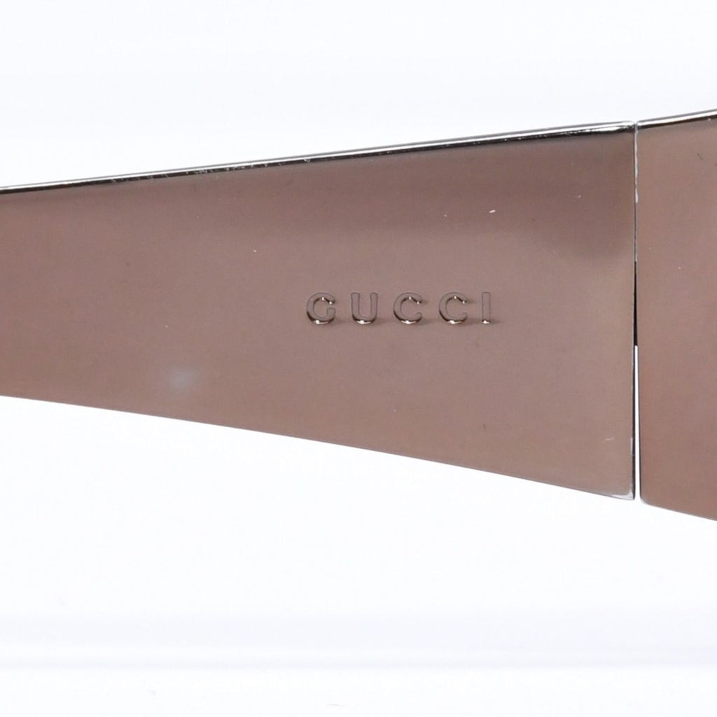 Gucci Shield Sunglasses Eyewear S Brown Metal — view 8