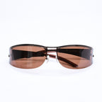 Gucci Shield Sunglasses Eyewear S Brown Metal — view 2