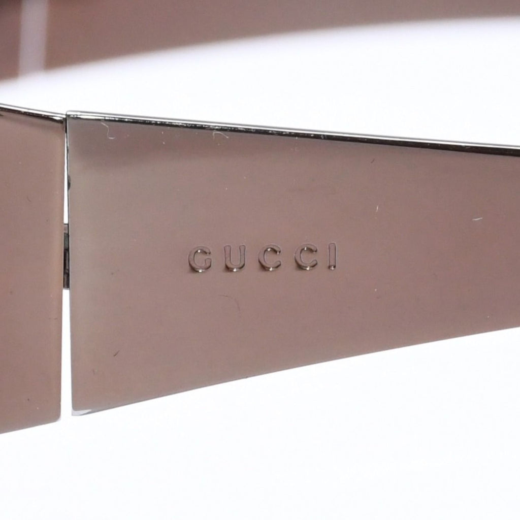 Gucci Shield Sunglasses Eyewear S Brown Metal — view 7