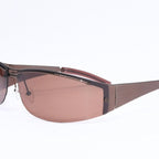 Gucci Shield Sunglasses Eyewear S Brown Metal — view 3