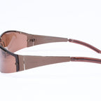 Gucci Shield Sunglasses Eyewear S Brown Metal — view 6