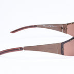 Gucci Shield Sunglasses Eyewear S Brown Metal — view 5