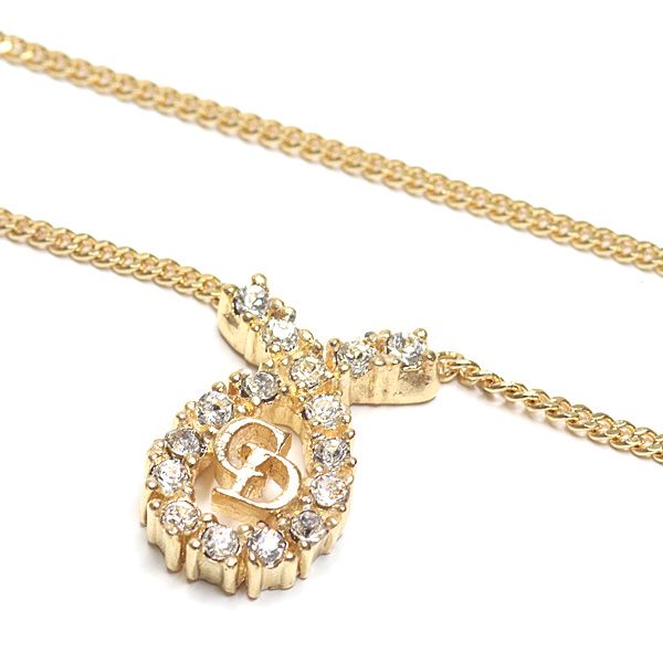 Dior Logo Necklace Metal Gold — view 2