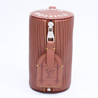 Louis Vuitton Bag Charm Mini Polochon Brown Epi XL Leather Silver