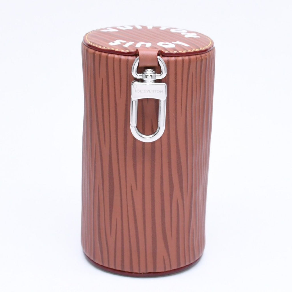 Louis Vuitton Bag Charm Mini Polochon Brown Epi XL Leather Silver — view 2