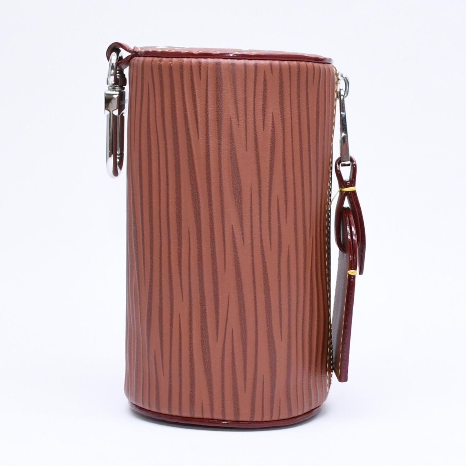 Louis Vuitton Bag Charm Mini Polochon Brown Epi XL Leather Silver — view 3
