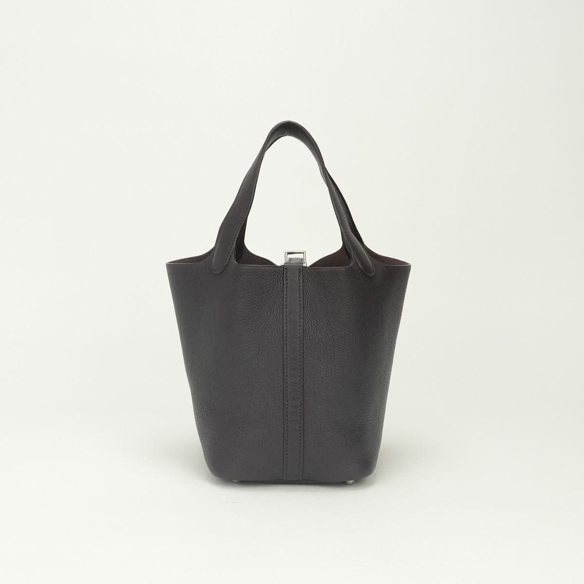 Hermes Picotin PM 18 PM Tote Bag Togo Raisin Purple Silver Handle — view 3