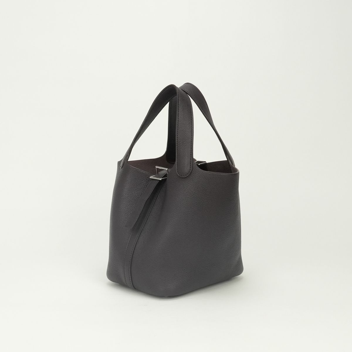 Hermes Picotin PM 18 PM Tote Bag Togo Raisin Purple Silver Handle — view 2
