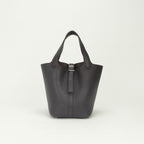 Hermes Picotin PM 18 PM Tote Bag Togo Raisin Purple Silver Handle