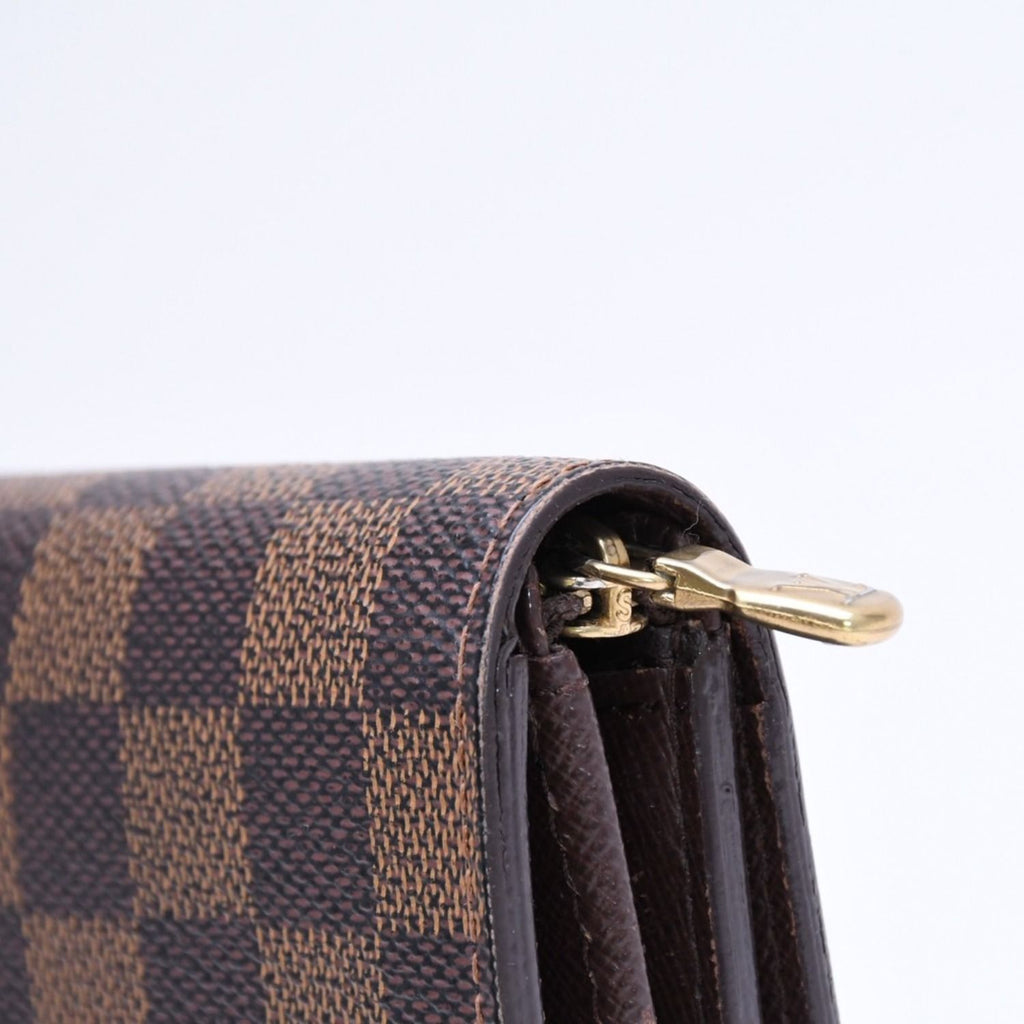 Louis Vuitton Porte Monnaie Pied Tresor Bifold Wallet Damier Ebene Canvas — view 7