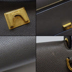 Celine Handle Shoulder Bag Mini Gray Calfskin Gold — view 8