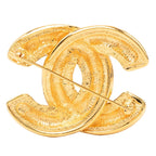 Chanel Vintage Quilted CC Logo Brooch Gold Plated — view 2