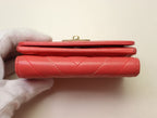 Chanel Mademoiselle Stitch Leather Pink Trifold Wallet — view 4