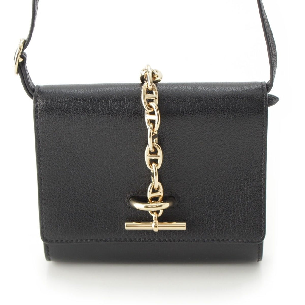 Hermes Chaine D'Ancre Chevre Chamkila Compact Wallet Shoulder Bag Coin Purse