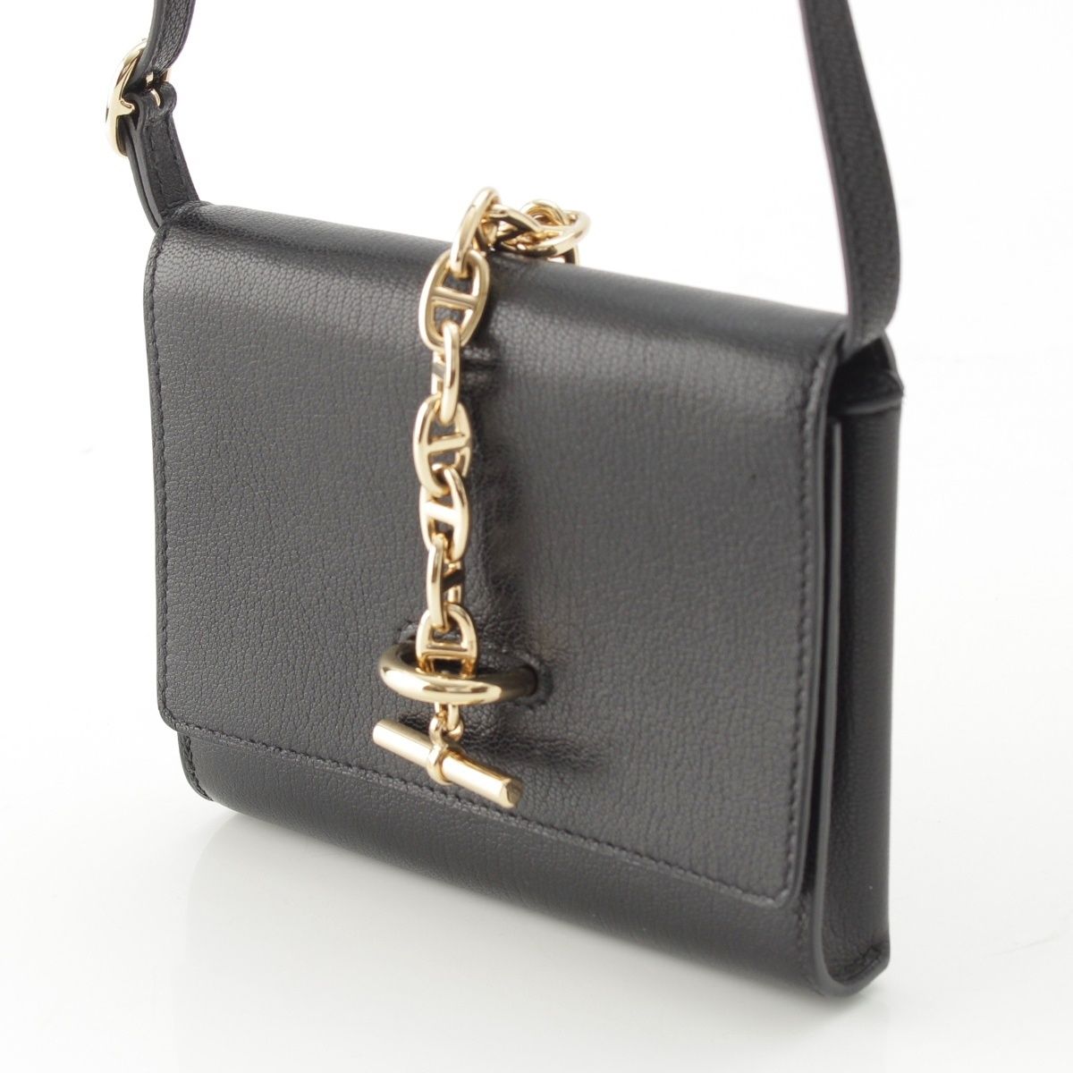 Hermes Chaine D'Ancre Chevre Chamkila Compact Wallet Shoulder Bag Coin Purse — view 2