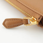 Prada Saffiano Logo Zip Wallet Brown — view 6
