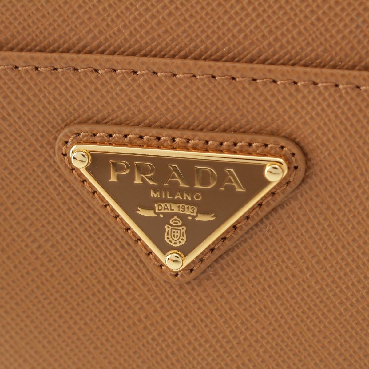 Prada Saffiano Logo Zip Wallet Brown — view 5