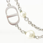 Dior Petit CD Pearl Logo Necklace Silver — view 4