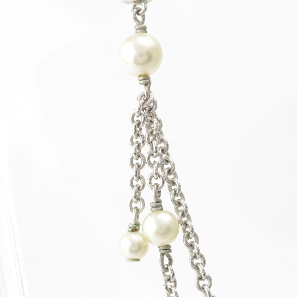 Dior Petit CD Pearl Logo Necklace Silver — view 3
