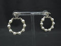 Chanel CC Logo C Rhinestone Earrings Gold Ivory