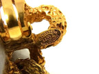 Chanel CC Logo Lava Clip on Earrings Gold — view 3