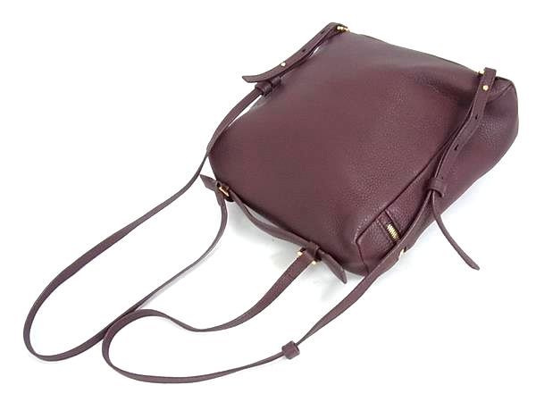 Loro Piana Leather Backpack Bordeaux