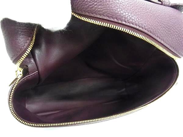Loro Piana Leather Backpack Bordeaux