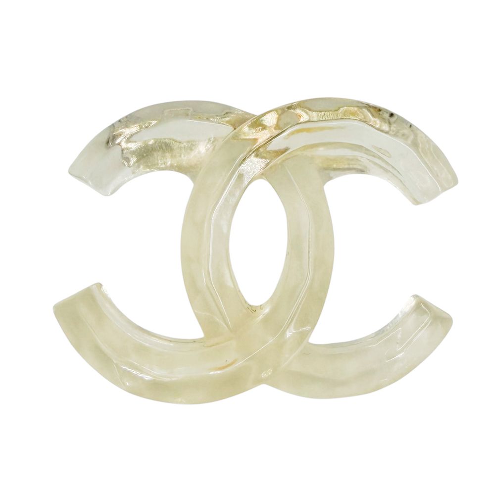 Chanel Brooch CC Logo Clear