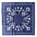 Hermes Scarf Carre 55 les Cles Bandana les Key Silk Navy — view 2