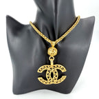 Chanel Necklace CC Logo Long Gold Plated — view 3