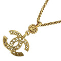 Chanel Necklace CC Logo Long Gold Plated