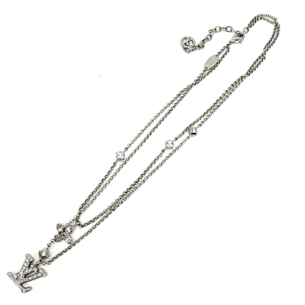Louis Vuitton Necklace Chain Monogram with Adjustable Star Rhinestone Silver — view 5