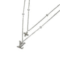 Louis Vuitton Necklace Chain Monogram with Adjustable Star Rhinestone Silver