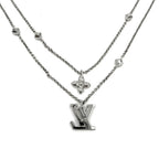 Louis Vuitton Necklace Chain Monogram with Adjustable Star Rhinestone Silver — view 2