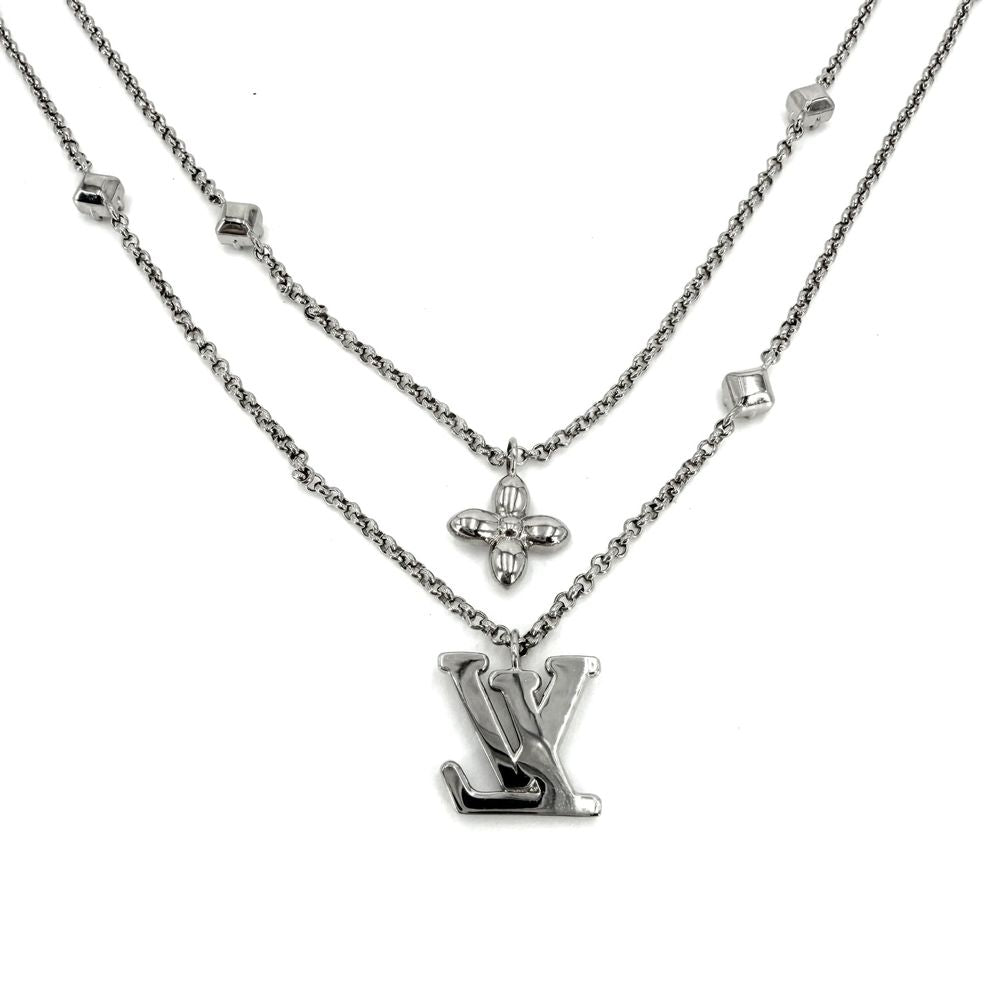Louis Vuitton Necklace Chain Monogram with Adjustable Star Rhinestone Silver — view 2
