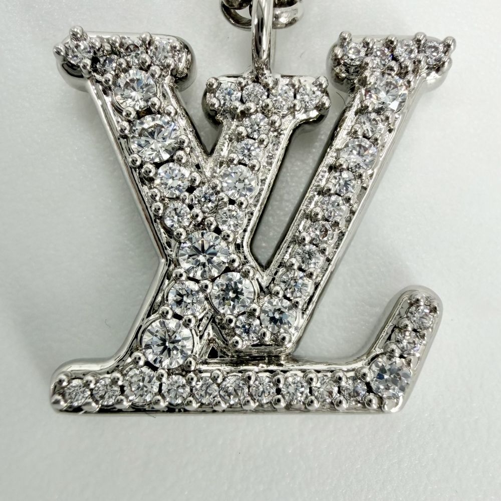 Louis Vuitton Necklace Chain Monogram with Adjustable Star Rhinestone Silver — view 6