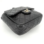 Chanel Backpack CC Logo Quilted Drawstring Leather Black Gold — view 3