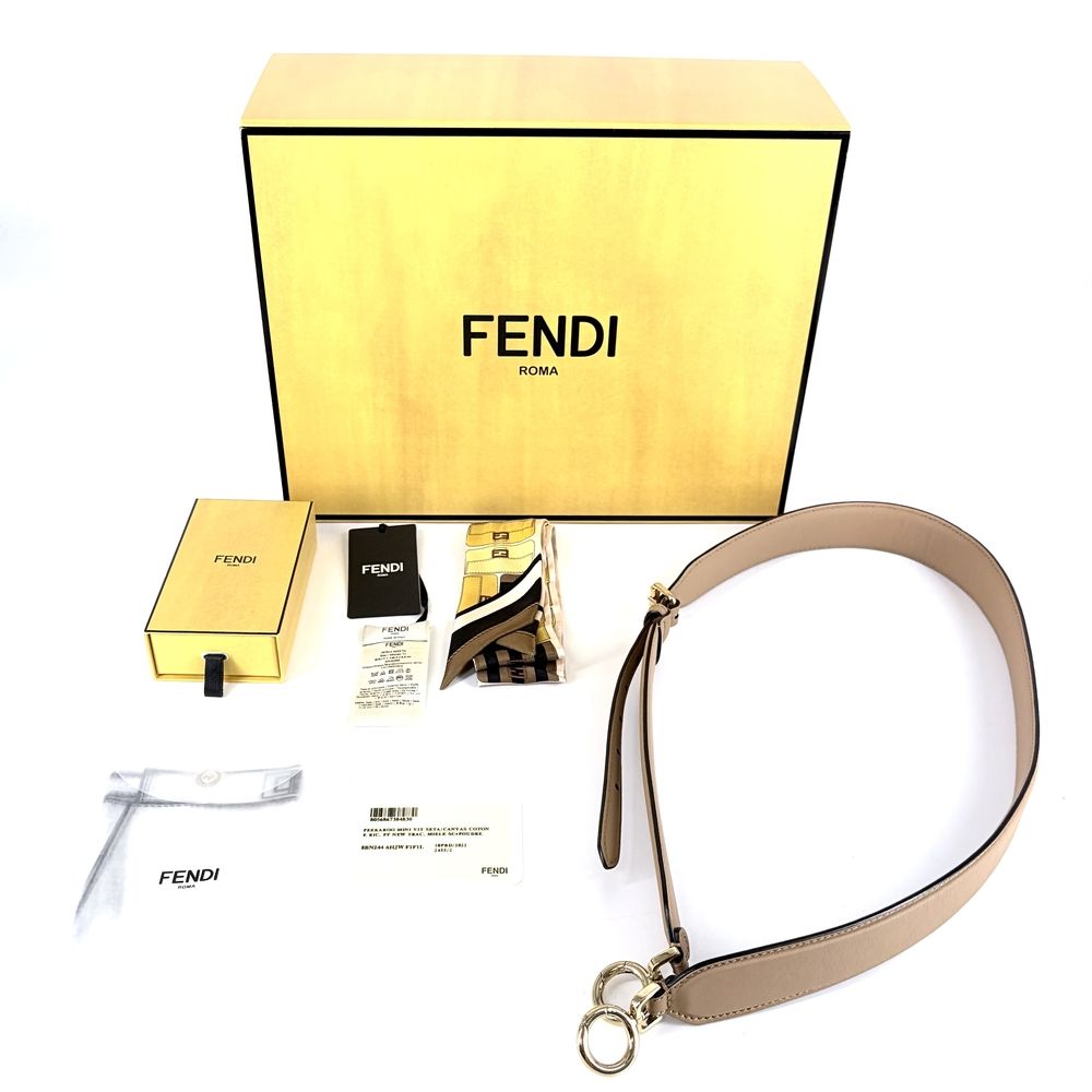 Fendi 2-Way Mini Peekaboo Handle Shoulder Bag Crossbody Small with Scarf — view 8