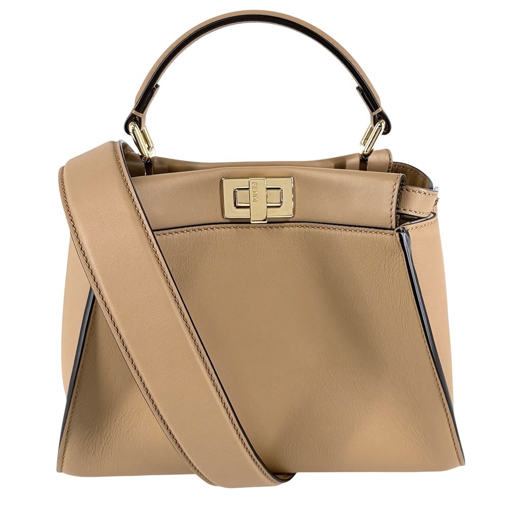 Fendi 2-Way Mini Peekaboo Handle Shoulder Bag Crossbody Small with Scarf
