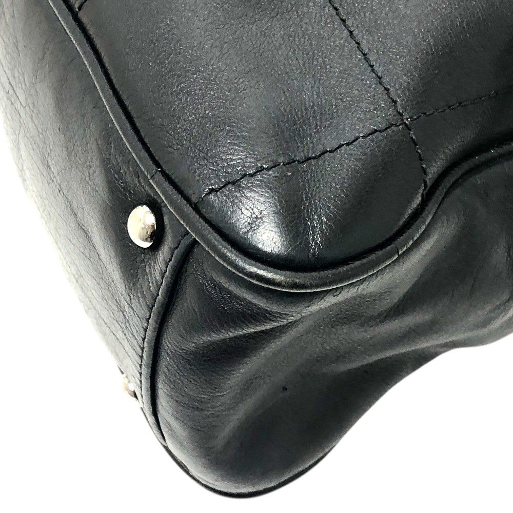 Chanel Handle Choco Bar Leather Black Handbag — view 6