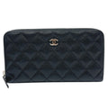 Chanel Wallet CC Logo Caviar Leather Black